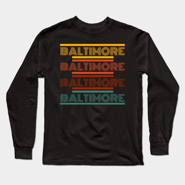 RETRO BALTIMORE DESIGN Long Sleeve T-Shirt by The C.O.B. Store